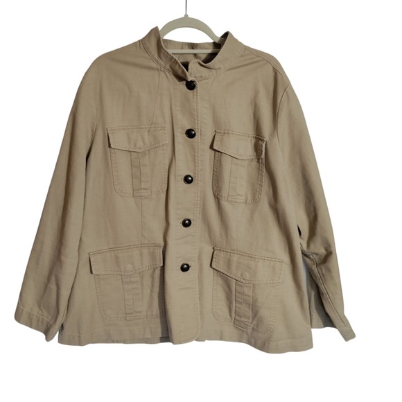 Talbots Jackets & Blazers - Talbot's Band Collar Jacket Cotton Plus size 3X